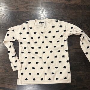 Banana Republic Cream and Black Polka Dot Sweater